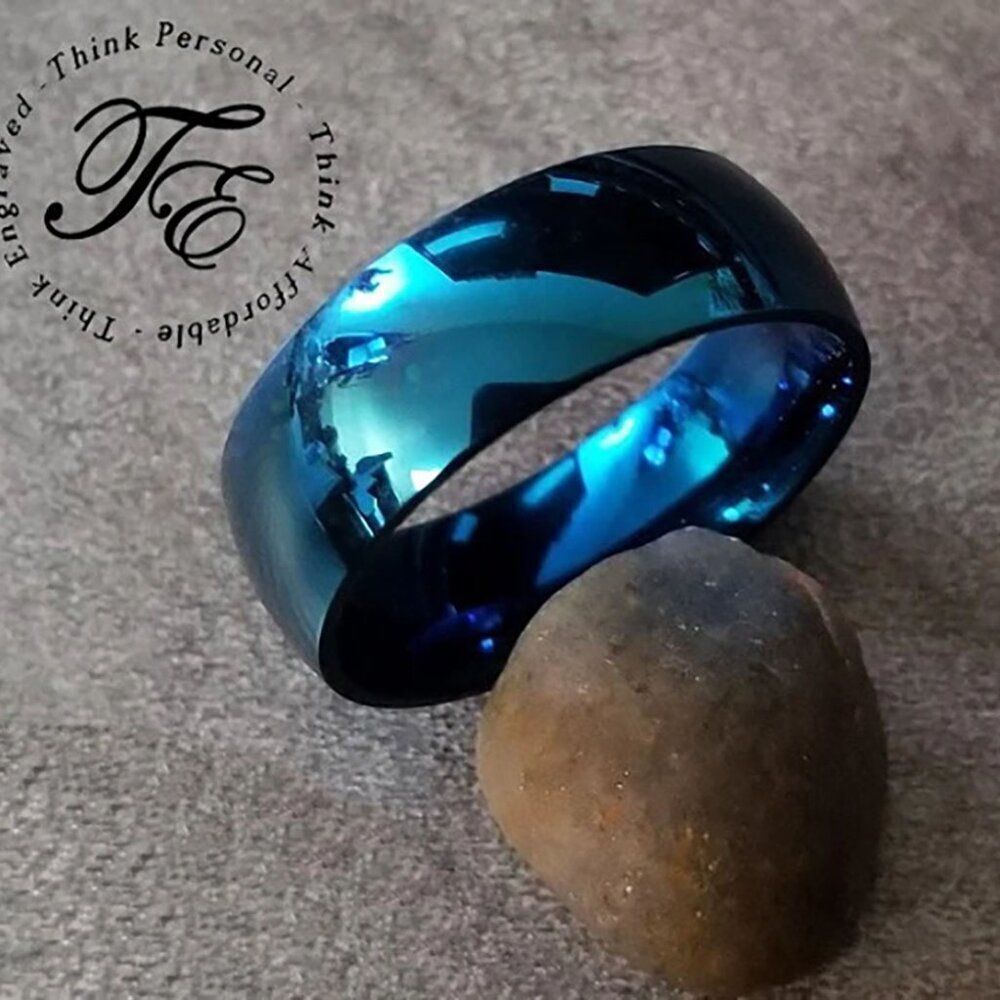 Men's Blue Promise Ring - Guys Promise Ring - Promise Ring For Him